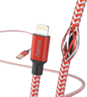 Hama Reflective USB-A apa - Lightning apa 2.0 iPhone töltő kábel - Piros (1.5m)