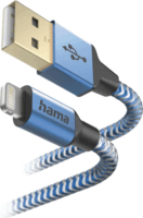 Hama 201553 USB-A apa - Lightning apa 2.0 iPhone töltő kábel - Kék (1.5m)