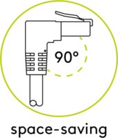 Goobay S/FTP CAT6a 90° Derékszögű patch kábel 0.25m - Fekete