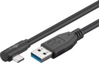 Goobay 66501 USB-A apa - USB-C 90° apa 3.0 Adat és töltő kábel - Fekete (1m)