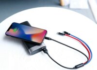 Baseus 3-in-1 Cable USB-A apa - Lightning/Micro USB/USB-C apa 2.0 Adat és töltőkábel - Fekete/Piros/Kék (0.3m)