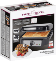 ProfiCook PC-WA 1240 Gofrisütő 1000W - Fekete/Inox