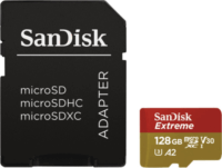 SanDisk 128GB Extreme microSDXC V30 UHS-I U3 Memóriakártya + Adapter
