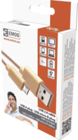 Emos SM7006Y USB-A apa - Micro USB apa 2.0 Adat és töltőkábel - Arany (1m)