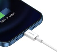 Baseus Superior Series Fast Charging Data Cable USB-A apa - Lightning apa 2.0 Adat és töltőkábel - Fehér (0.25m)