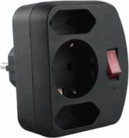 REV 00135171 230V Elosztó adapter 3 aljzatos - Fekete