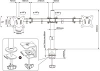 Montiss MT015 13"-27" LCD Monitor asztali tartó kar - Fekete