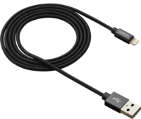 Canyon MFIC3B USB-A apa - Lightning apa 2.0 Adat és töltő kábel - Fekete (1m)