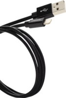 Canyon MFIC3B USB-A apa - Lightning apa 2.0 Adat és töltő kábel - Fekete (1m)
