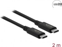Delock 86980 USB-C apa - USB-C apa 3.2 Adat és töltő kábel - Fekete (2m)