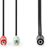 Nedis CAGB22160BK02 2x3.5mm Jack apa - 3.5mm Jack anya Kábel (0.12m)