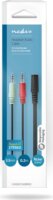 Nedis CAGB22160BK02 2x3.5mm Jack apa - 3.5mm Jack anya Kábel (0.12m)