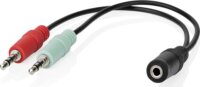 Nedis CAGB22160BK02 2x3.5mm Jack apa - 3.5mm Jack anya Kábel (0.12m)