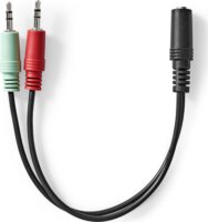 Nedis CAGB22160BK02 2x3.5mm Jack apa - 3.5mm Jack anya Kábel (0.12m)
