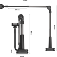 Fixed Relax Tablet és Mobiltelefon asztali állvány max 12,9" - Fekete