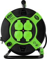 REV 0010217412 230V Kábeldob 4 aljzatos 40m - Fekete/Zöld