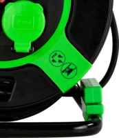 REV 0010217412 230V Kábeldob 4 aljzatos 40m - Fekete/Zöld