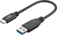 Goobay 45247 USB-A apa - USB-C apa 3.0 Adat és töltőkábel - Fekete (0.15m)