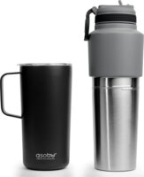 Asobu Twin Pack 900ml Kulacs bögrével - Fekete