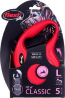 Flexi New Classic L/5m Csévélő szalagos kutyapóráz - Piros