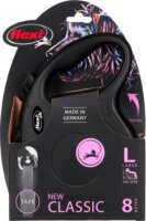 Flexi New Classic L/8m Csévélő szalagos kutyapóráz - Fekete