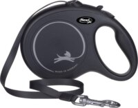 Flexi New Classic L/8m Csévélő szalagos kutyapóráz - Fekete