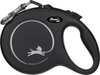 Flexi New Classic L/8m Csévélő szalagos kutyapóráz - Fekete