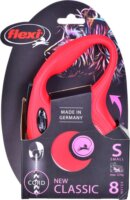 Flexi New Classic S/8m Csévélő szalagos kutyapóráz - Piros