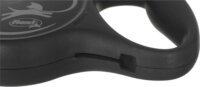Flexi Black Design M/5m Csévélő szalagos kutyapóráz - Fekete/Fehér