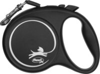 Flexi Black Design M/5m Csévélő szalagos kutyapóráz - Fekete/Fehér