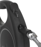 Flexi Black Design M/5m Csévélő szalagos kutyapóráz - Fekete/Fehér