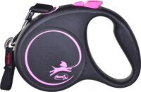 Flexi Black Design S/5m Csévélő szalagos kutyapóráz - Rózsaszín/Fekete