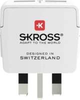 Skross 1500280 EU/2x USB -> UK 250V Utazó adapter