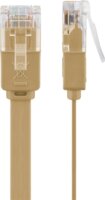 Goobay U/UTP CAT6 Lapos patch kábel 15m - Világosbarna