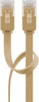 Goobay U/UTP CAT6 Lapos patch kábel 15m - Világosbarna