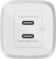 Belkin WCH011VFWH 2x USB-C Hálózati töltő - Fehér (45W)