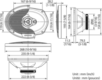 Kenwood KFC-S6976EX Koaxiális hangszóró