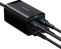 Baseus GaN3 Pro 2x USB-C / 2x USB-A Hálózati Gyorstöltő Adapter 60W - Fekete