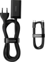 Baseus GaN3 Pro 2x USB-C / 2x USB-A Hálózati Gyorstöltő Adapter 60W - Fekete
