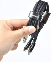 Baseus Tungsten Gold USB-A apa - USB-C apa 2.0 Adat és töltőkábel - Fekete (1m)