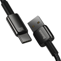 Baseus Tungsten Gold USB-A apa - USB-C apa 2.0 Adat és töltőkábel - Fekete (1m)