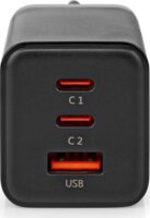 Nedis 2x USB-C / USB-A Hálózati töltő - Fekete (65W)