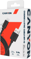 Canyon MFI C48 USB-A apa - Lightning apa 2.0 iPhone Adat és töltő kábel - Fekete (2m)