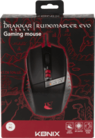 Konix Drakkar PC Runemaster Evo Vezetékes Gaming Egér - Fekete/Piros