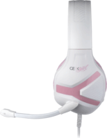 Konix Mythics PS4 "Geek Girl Crystal" Vezetékes Gaming Headset - Fehér/Rózsaszín
