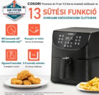 Cosori CP158-AF-RXB 5,5L Forrólevegős fritőz - Fekete