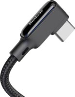 Mcdodo CA-7310 USB-A apa 90° - USB-C apa 90° 3.0 Spirálos Adat és töltő kábel - Fekete (1.8m)