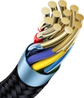 Mcdodo CA-7310 USB-A apa 90° - USB-C apa 90° 3.0 Spirálos Adat és töltő kábel - Fekete (1.8m)