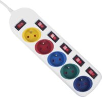 Maclean MCE204 M/W 250V Túlfeszültség védő elosztó 5 aljzatos 1.5m - Fehér