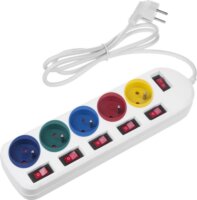 Maclean MCE204 M/W 250V Túlfeszültség védő elosztó 5 aljzatos 1.5m - Fehér